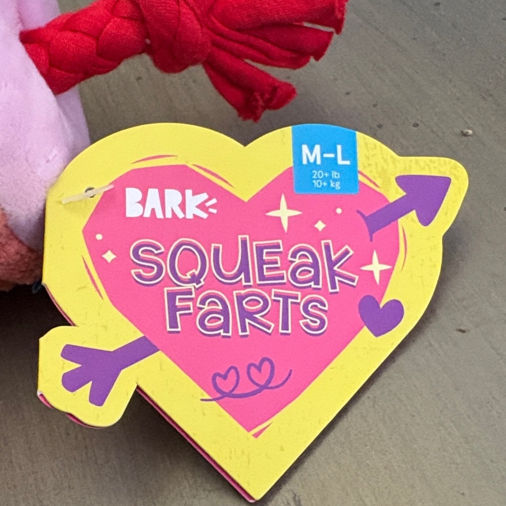 Bark Pastel Striped Squeak Farts Dog Toy - Picture 2 of 9